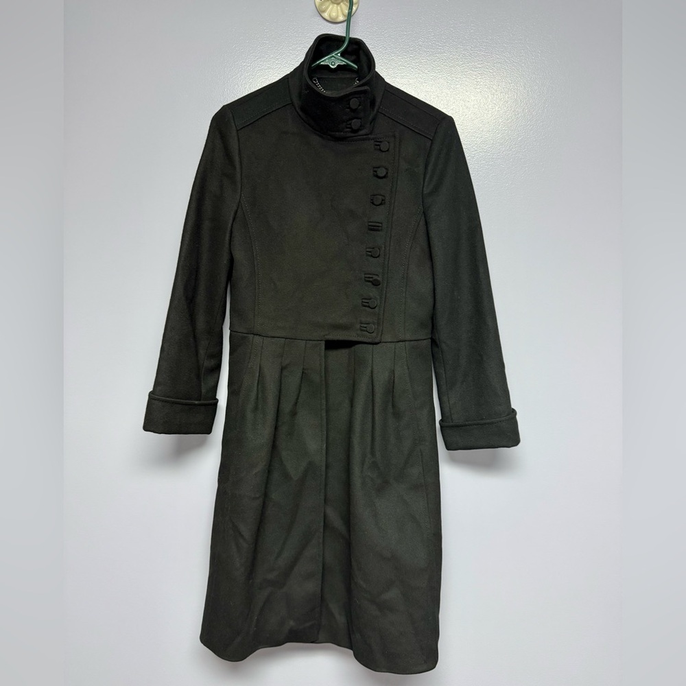 Ted Baker Sgt. Pepper military inspired Black wool Trench Coat women’s size 2